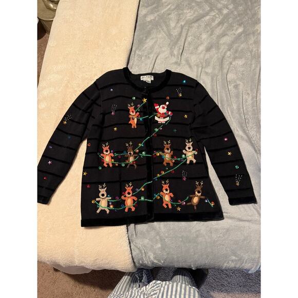 Jack B. Quick reindeer Santa sweater womens XL - Picture 1 of 8